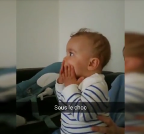 Ξεκαρδιστικό βίντεο από την βραδιά των γαλλικών εκλογών: Μωράκι βλέπει το πρώτο αποτέλεσμα και... 