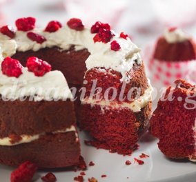 Υπέροχο "Red Velvet Cake" από τη Ντίνα Νικολάου