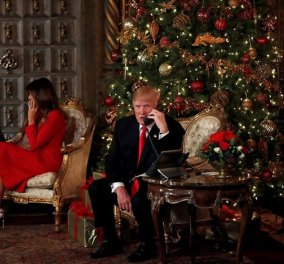 Ο πρόεδρος Τραμπ & η καλλονή Μελάνια πέρασαν τα Χριστούγεννα σε φιλανθρωπική εκδήλωση... μιλώντας στα τηλέφωνα (ΦΩΤΟ)