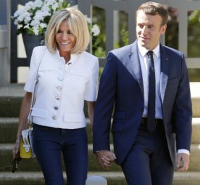 Το απόλυτο σικ της Brigitte Macron! Μια λευκή οπτασία δίπλα στο σύζυγό της (ΦΩΤΟ)