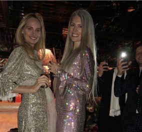 Η Sara Harris με Celia Kritharioti στο party της British Vogue!