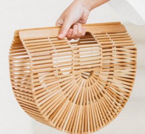 Αυτή είναι η στάρ τσάντα του Καλοκαιριού από Bamboo "διαφανής" , vintage, κούκλα για όλη μέρα
