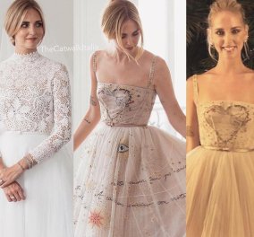 Ας δούμε λεπτομέρειες από τα 3 νυφικά Dior της Κιάρας Φεράνι που έβαλε σε 1 βραδιά στον παραμυθένιο γάμο της - Ποιο σας αρέσει; 