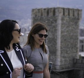 H Συνάντηση Μπέττυς Μπαζιάνα - Ζορίτσα Ζαέβα: Τι φόρεσαν οι Πρώτες κυρίες - Τα δώρα και η ξενάγηση στο κάστρο των Σκοπιών