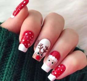 Γιορτινά νύχια: 40+ χριστουγεννιάτικες προτάσεις για σχέδια με Αη Βασίληδες, αστεράκια ή φιόγκους - Φώτο 