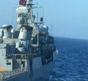 Οι πρώτες εικόνες από τη ζημιά στο τουρκικό πλοίο Kemal Reis μετά το περιστατικό με τη φρεγάτα Λήμνος (φωτό - βίντεο)