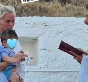 Τάμτα - Έλενα Χριστοπούλου: Στη Σέριφο για να βαφτίσουν το αγοράκι κοινού τους φίλου - Τι όνομα πήρε ο μικρούλης; (φωτό)