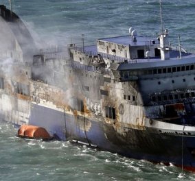 Norman Atlantic: Ανοίγει η πρύμνη του μοιραίου πλοίου - Ένας ακόμη Έλληνας νεκρός στο γκαράζ! - Κυρίως Φωτογραφία - Gallery - Video