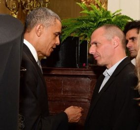 Βαρουφάκης - Ομπάμα: Τα 12 λεπτά της δημόσιας συζήτησης τους - Στο Λευκό Οίκο χωρίς γραβάτα!