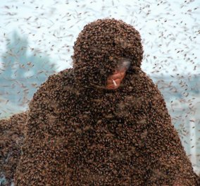 Bάλθηκε να τρελάνει τον κόσμο ο Γκάο Μπινγκούο - Καπνίζει με 1,1 εκ. μέλισσες πάνω στο σώμα του & σπάει τα ρεκόρ Γκίνες - Κυρίως Φωτογραφία - Gallery - Video