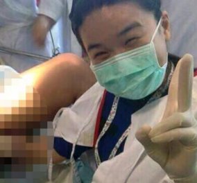 Μία γυναίκα γιατρός φωτογραφήθηκε ενώ ξεγεννούσε μία νεαρή μητέρα - Φώτο