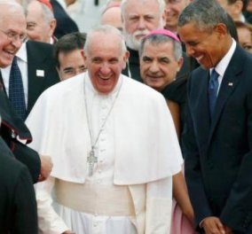 Στον Λευκό Οίκο σήμερα ο Πάπας - Σύσσωμοι οι Ομπάμα τον υποδέχθηκαν - Δείτε φώτο & βίντεο