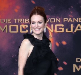H Julianne Moore φοράει κοσμήματα Chopard στην Παγκόσμια Πρεμιέρα των Hunger Games & αστράφτει
