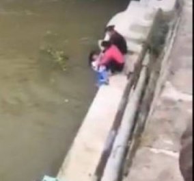 Ασύλληπτη βλακεία: Η σκληρή μάνα ρίχνει την κόρη της (βίντεο) στο ποτάμι γιατί δεν έγραψε καλά