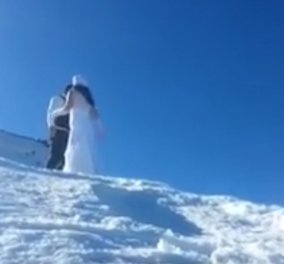 Βίντεο: Αυτοί οι νεόνυμφοι ανέβηκαν σε υψόμετρο 2.115 μέτρων για τη φωτογράφιση γάμου