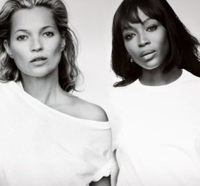 Οι θεές της πασαρέλας Kate Moss & Naomi Campbell ποζάρουν για τον καρκίνο του μαστού - Σαν να μην πέρασε μια μέρα
