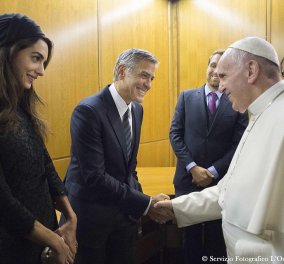 Το Χόλιγουντ στον Πάπα: Αμάλ & Τζόρτζ Κλούνεϊ, Ρίτσαρντ Γκιρ με νεαρή φίλη, Σάλμα Χάγιεκ με σύζυγο & κόρη  