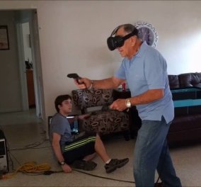 Βίντεο: 81χρονος παίζει παιχνίδι εικονικής πραγματικότητας & επιτίθεται στις κουρτίνες 