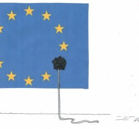 Το απολαυστικό σκίτσο του ΚΥΡ για Brexit: Το αστέρι στην σημαία της Ευρωπαϊκής Ένωσης... το σκασε!