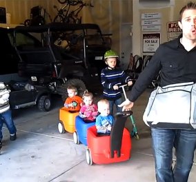 Βίντεο ημέρας: Ο καλύτερος μπαμπάς του κόσμου κάνει ευτυχισμένα τα 5 παιδιά του με απίθανες τσαχπινιές