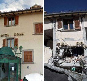 Hotel Roma - Aματρίτσε: Το ξενοδοχείο σύμβολο πριν & σε φωτό ερείπιο μετά τον σεισμό - Κυρίως Φωτογραφία - Gallery - Video
