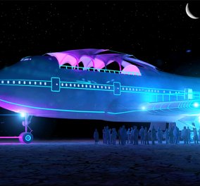 Ένα αεροσκάφος στη μέση της ερήμου έγινε το πιο φουτουριστικό κλαμπ για το μεγαλύτερο πάρτι στον κόσμο - Κυρίως Φωτογραφία - Gallery - Video