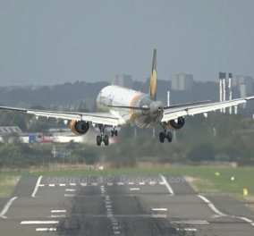 Καρέ - καρέ η δραματική προσγείωση στο Μπέρμινχαμ: Ριπή αέρα «χτύπησε» το αεροσκάφος