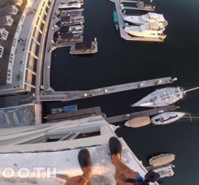 Βίντεο για αδρεναλίνη στα ύψη: Ατρόμητος νεαρός πηδάει από κτίριο 8 ορόφων & προσγειώνεται στο νερό