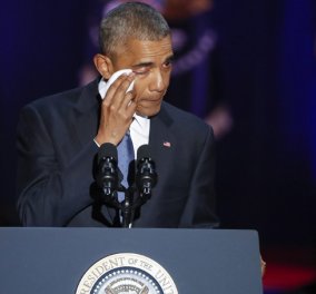   Ο Ομπάμα αποχαιρέτισε τον πλανήτη με λευκό μαντήλι ,πολλά δάκρυα επευφημίες & καμάρι για τις κόρες του - Κυρίως Φωτογραφία - Gallery - Video