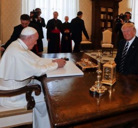 Πάπας σε Μελάνια: «Τι τον ταΐζεις;» -To τετ-α- τετ με τον Ντόναλντ Τραμπ στο Βατικανό (Βίντεο & Φώτο)
