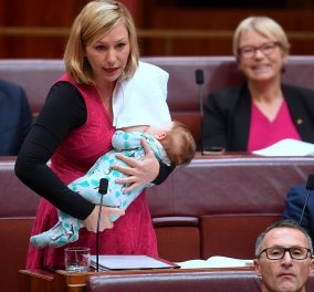  Το πήγε μακριά... Βουλευτής στην Αυστραλία θηλάζει το μωρό της κατά την διάρκεια της ομιλίας της στη Βουλή - Κυρίως Φωτογραφία - Gallery - Video