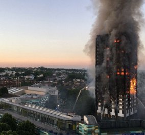 Live: Δείτε την μεγάλη φωτιά στον 24όροφο πύργο του Λονδίνου - Υπάρχουν νεκροί