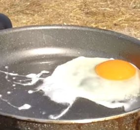 Λάρισα: Τηγάνισε τα αυγά μόνο με τους 48 βαθμούς του καυτού ελληνικού ήλιου & έγινε viral- Δείτε το βίντεο - Κυρίως Φωτογραφία - Gallery - Video