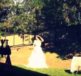 Με καταπέλτη πέταξε την ανθοδέσμη η νύφη (ΒΙΝΤΕΟ) - Κυρίως Φωτογραφία - Gallery - Video
