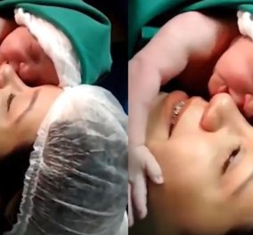 Το πιο τρυφερό βίντεο - viral: Νεογέννητο μωρό αγκαλιάζει τη μανούλα του & δεν την αποχωρίζεται