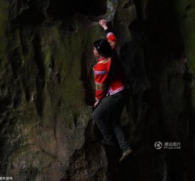 Topwoman ή crazywoman; 36 χρονών μαμά 2 παιδιών σκαρφαλώνει σε βράχο 180 μ. χωρίς σχοινιά