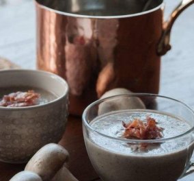 Σούπα βελουτέ με μανιτάρια - Ιδανική για τα γιορτινά τραπέζια-  με συνταγή του Άκη Πετρετζίκη