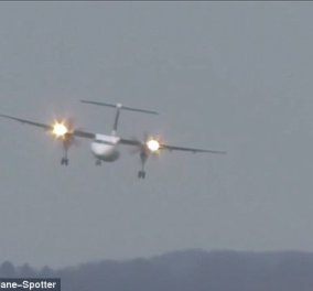 Βίντεο: Η επεισοδιακή προσγείωση αεροσκάφους λόγω κακοκαιρίας