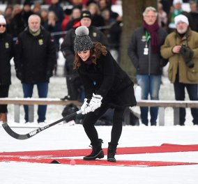  Δούκισσα στον πάγο: Η έγκυος Κέιτ Μίντλετον παίζει χόκεϊ με τον Ουίλιαμ στη ψυχρή Στοκχόλμη!  - Κυρίως Φωτογραφία - Gallery - Video