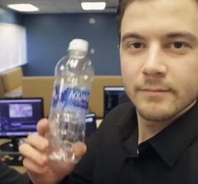 Φάρσα ή ατύχημα; Άνδρας πετάει ένα μπουκάλι νερού & πετυχαίνει την οθόνη του συναδέλφου του (ΒΙΝΤΕΟ)   - Κυρίως Φωτογραφία - Gallery - Video