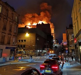 Στις φλόγες η Σχολή Καλών Τεχνών της Γλασκώβης - Κάηκε για δεύτερη φορά σε τέσσερα χρόνια (VIDEO)