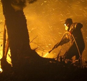 Ξέσπασε φωτιά και στα Χανιά - Στην πυρά τα σπίτια των κατοίκων (Φωτό)