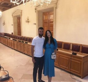 O ποδοσφαιριστής  Γιώργος Τζαβέλλας παντρεύτηκε την Κρητικιά αγαπημένη του Αθηνά στο Ηράκλειο (φωτο) - Κυρίως Φωτογραφία - Gallery - Video