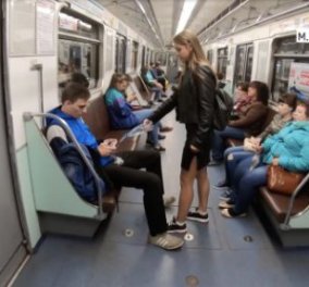 Ρωσίδα φοιτήτρια ρίχνει χλωρίνη στα παντελόνια αντρών στο μετρό- Διαμαρτύρεται για το manspreading! (ΦΩΤΟ - ΒΙΝΤΕΟ)    - Κυρίως Φωτογραφία - Gallery - Video