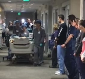 Βίντεο: Η τελευταία βόλτα ενός δωρητή οργάνων στο νοσοκομείο ραγίζει καρδιές- Συγκινεί ο τρόπος που τον αποχαιρετούν οι εργαζόμενοι   