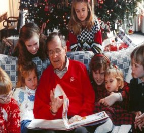 Όταν ο Τζορτζ Μπους κρατούσε αγκαλιά τα 18 εγγόνια του με την Μπάρμπαρα παρέα (φωτό) - Κυρίως Φωτογραφία - Gallery - Video