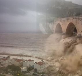 Βίντεο: Δείτε το ιστορικό γεφύρι του 1924 στην Ιεράπετρα που κινδυνεύει με κατάρρευση λόγω βροχής   - Κυρίως Φωτογραφία - Gallery - Video