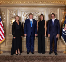 Το απαράμιλλο all black της  Μελάνια Τραμπ & της Μαρέβα Μητσοτάκη  - Πλάι τα blue suits του πλανητάρχη & του Έλληνα Πρωθυπουργού (φωτό) - Κυρίως Φωτογραφία - Gallery - Video