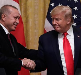 "Κεκλεισμένων των θυρών" συνάντηση του Ντόναλντ Τραμπ με τον Ερντογάν στο ΝΑΤΟ - Φώτο