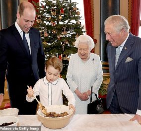 Ο μικρός πρίγκιπας Τζορτζ μαγειρεύει με την Βασίλισσα Ελισάβετ - Τέσσερις γενιές της βασιλικής οικογένειας ετοιμάζουν χριστουγεννιάτικες πουτίγκες (φώτο) - Κυρίως Φωτογραφία - Gallery - Video